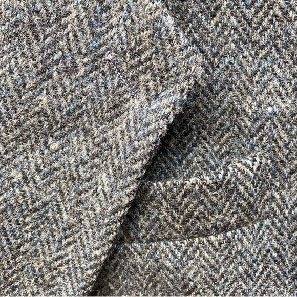 Vintage Harris Tweed Sport Blazer Jacket Scottish Wool Lined Pockets 40R Grey - Picture 6 of 12